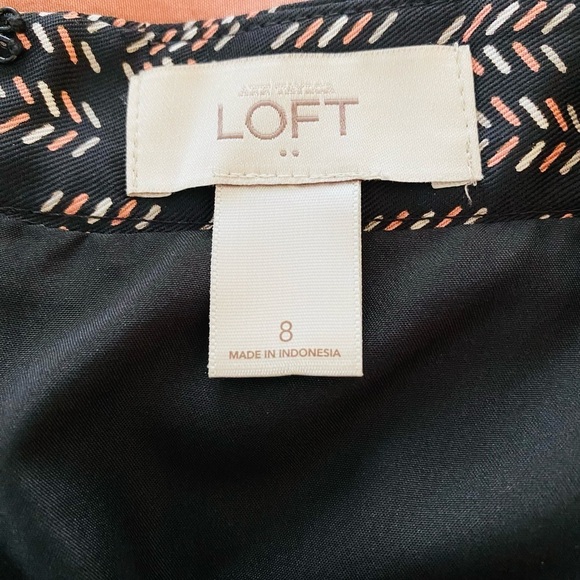 Ann Taylor LOFT Women's Size 8 Black With Pattern Lined Flowy Ruffle Skirt - Picture 4 of 8